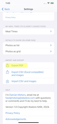 Settings Export